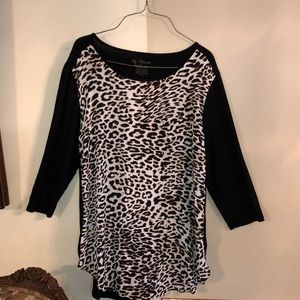 Chicos Chico’s Brown black cream cheetah leopard animal print blouse top 2